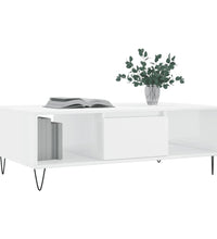 Couchtisch Hochglanz-Weiß 104x60x35 cm Holzwerkstoff