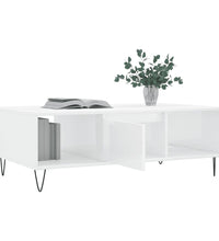 Couchtisch Hochglanz-Weiß 104x60x35 cm Holzwerkstoff