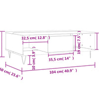 Couchtisch Hochglanz-Weiß 104x60x35 cm Holzwerkstoff
