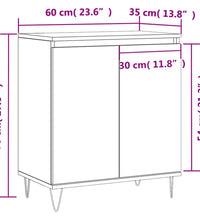 Sideboard Hochglanz-Weiß 60x35x70 cm Holzwerkstoff