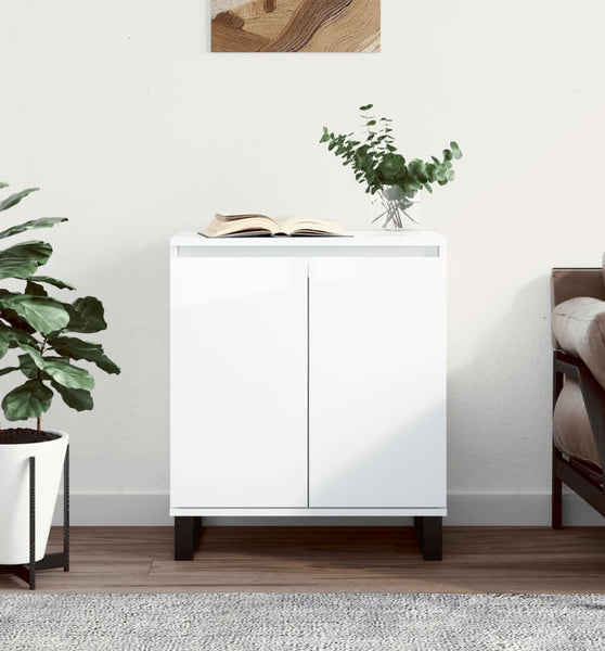 Sideboard Hochglanz-Weiß 60x35x70 cm Holzwerkstoff