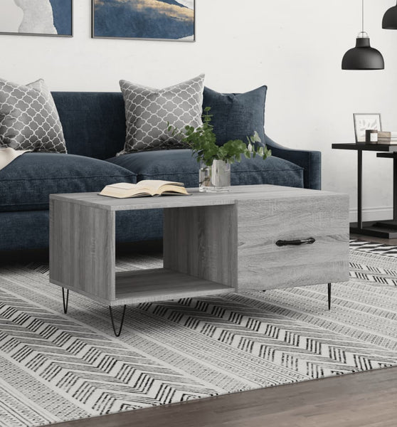 Couchtisch Grau Sonoma 90x50x40 cm Holzwerkstoff