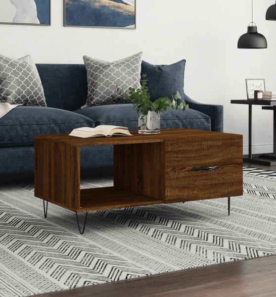 Couchtisch Braun Eichen-Optik 90x50x40 cm Holzwerkstoff