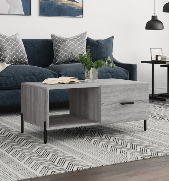 Couchtisch Grau Sonoma 90x50x40 cm Holzwerkstoff
