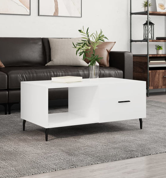 Couchtisch Hochglanz-Weiß 90x50x40 cm Holzwerkstoff