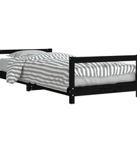 Kinderbett Schwarz 80x200 cm Massivholz Kiefer