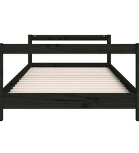 Kinderbett Schwarz 80x200 cm Massivholz Kiefer