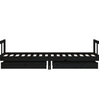 Kinderbett mit Schubladen Schwarz 80x200 cm Massivholz Kiefer