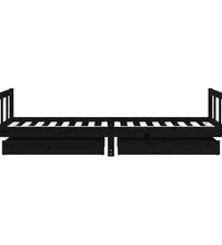 Kinderbett mit Schubladen Schwarz 90x200 cm Massivholz Kiefer