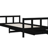 Kinderbett mit Schubladen Schwarz 90x190 cm Massivholz Kiefer
