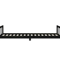 Kinderbett Schwarz 80x200 cm Massivholz Kiefer