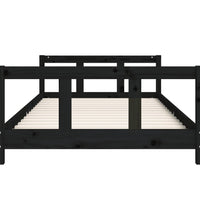 Kinderbett Schwarz 90x200 cm Massivholz Kiefer