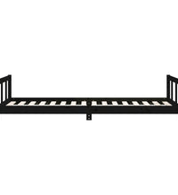 Kinderbett Schwarz 90x200 cm Massivholz Kiefer