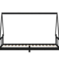 Kinderbett Schwarz 80x200 cm Massivholz Kiefer