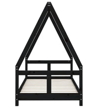 Kinderbett Schwarz 80x160 cm Massivholz Kiefer