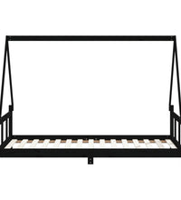 Kinderbett Schwarz 90x190 cm Massivholz Kiefer