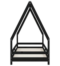 Kinderbett Schwarz 80x200 cm Massivholz Kiefer