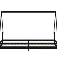 Kinderbett Schwarz 80x200 cm Massivholz Kiefer