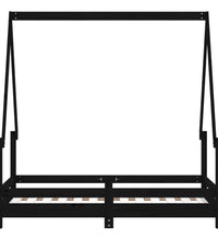 Kinderbett Schwarz 70x140 cm Massivholz Kiefer