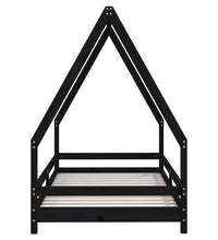 Kinderbett Schwarz 90x190 cm Massivholz Kiefer