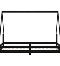 Kinderbett Schwarz 90x190 cm Massivholz Kiefer