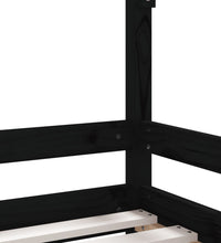 Kinderbett Schwarz 90x190 cm Massivholz Kiefer