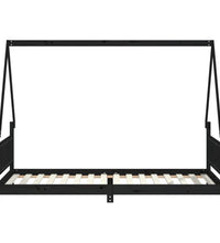 Kinderbett Schwarz 90x200 cm Massivholz Kiefer