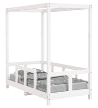 Kinderbett Weiß 70x140 cm Massivholz Kiefer