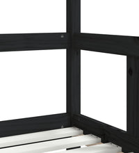 Kinderbett Schwarz 70x140 cm Massivholz Kiefer