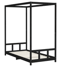 Kinderbett Schwarz 90x190 cm Massivholz Kiefer