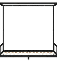 Kinderbett Schwarz 90x190 cm Massivholz Kiefer