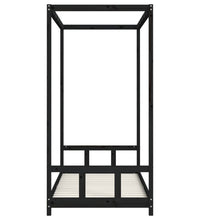 Kinderbett Schwarz 90x190 cm Massivholz Kiefer