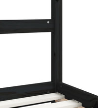Kinderbett Schwarz 90x190 cm Massivholz Kiefer