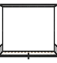 Kinderbett Schwarz 80x200 cm Massivholz Kiefer