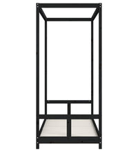 Kinderbett Schwarz 80x200 cm Massivholz Kiefer
