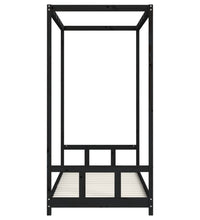 Kinderbett Schwarz 90x200 cm Massivholz Kiefer