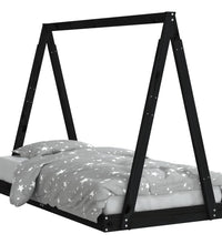 Kinderbett Schwarz 80x160 cm Massivholz Kiefer