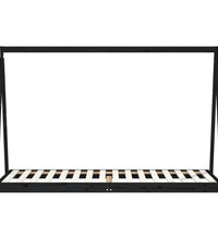 Kinderbett Schwarz 80x200 cm Massivholz Kiefer