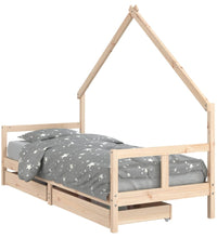 Kinderbett mit Schubladen 80x200 cm Massivholz Kiefer