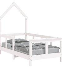 Kinderbett Weiß 70x140 cm Massivholz Kiefer