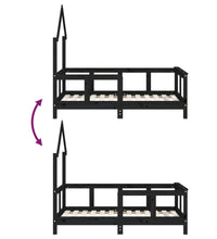 Kinderbett Schwarz 70x140 cm Massivholz Kiefer