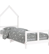 Kinderbett Weiß 80x200 cm Massivholz Kiefer