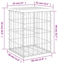 Gartenbank aus Gabionen 33x31x42 cm Massivholz Kiefer