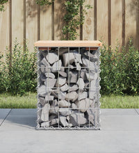 Gartenbank aus Gabionen 33x31x42 cm Massivholz Kiefer