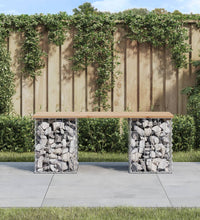 Gartenbank aus Gabionen 103x31x42 cm Massivholz Kiefer