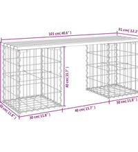 Gartenbank aus Gabionen 103x31x42 cm Massivholz Douglasie