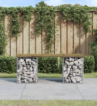 Gartenbank aus Gabionen 103x31x42 cm Kiefernholz Imprägniert