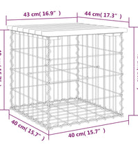 Gartenbank aus Gabionen 43x44x42 cm Massivholz Kiefer