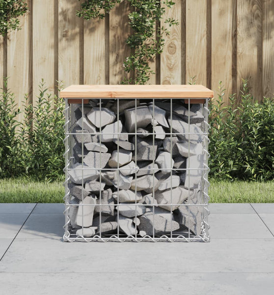 Gartenbank aus Gabionen 43x44x42 cm Massivholz Kiefer