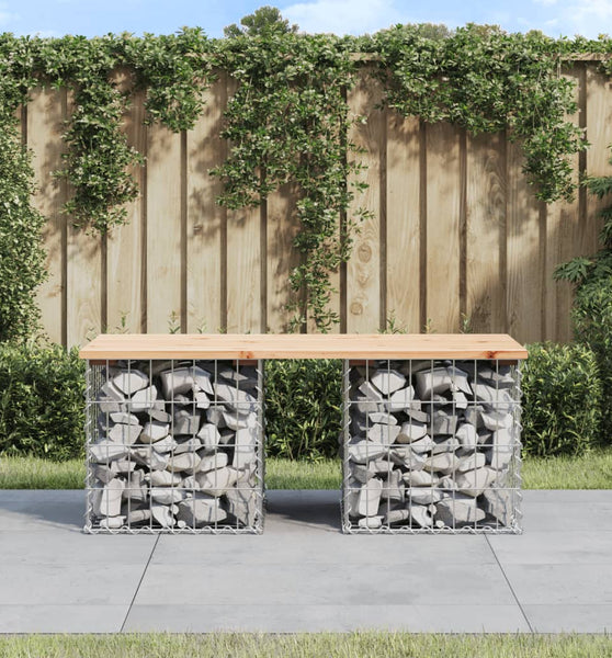 Gartenbank aus Gabionen 103x44x42 cm Massivholz Kiefer